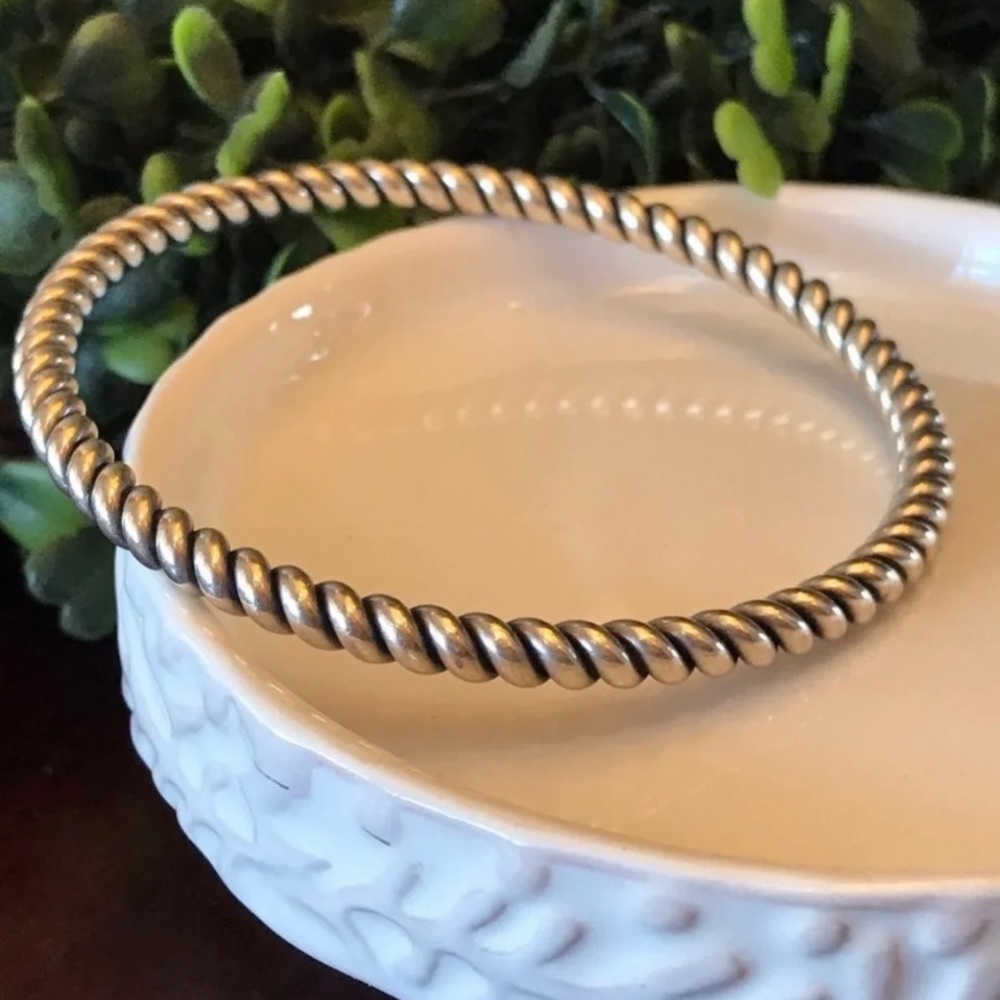 Silpada Vintage Twisted Sterling Silver Bangle Bracelet